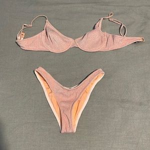 TRIANGL Light Pink Sparkle Bikini